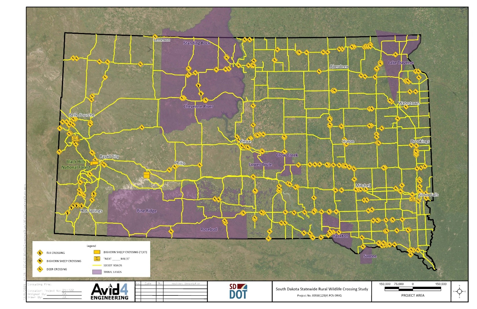 Wildlife Study Area Map of South Dakota