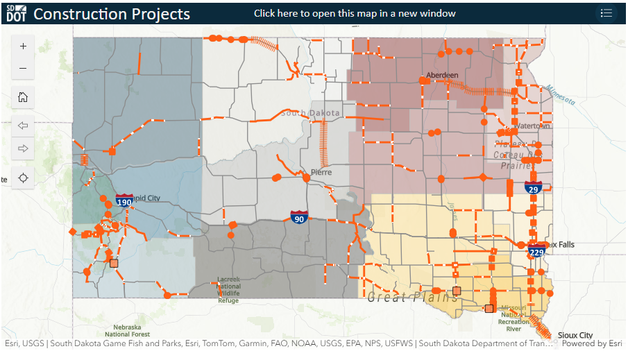 All 2025 SDDOT Planned Construction Projects.