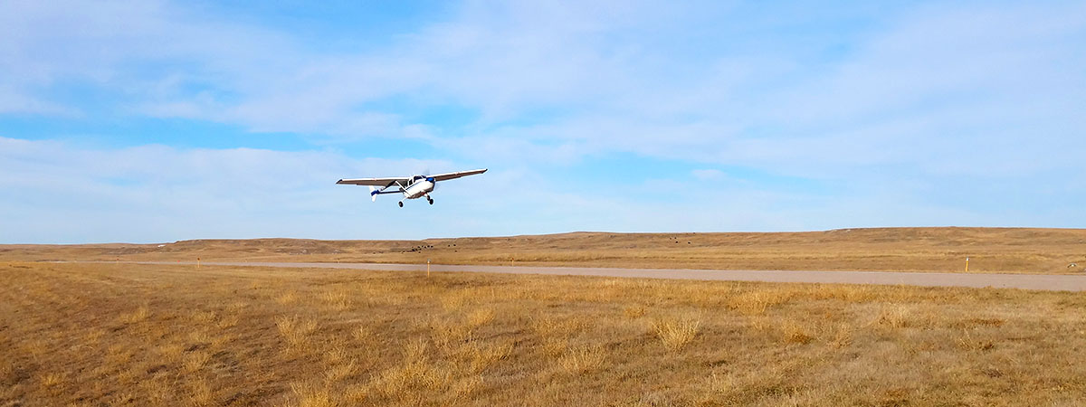 Aviation small aircraft taking off