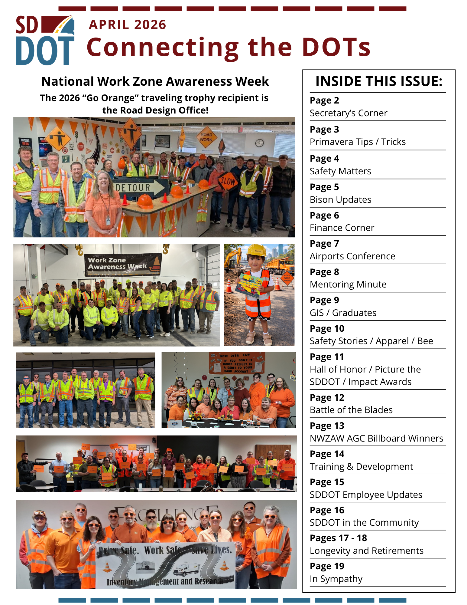 April 2026 SDDOT Newsletter. Connecting the DOTs